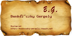 Benkóczky Gergely névjegykártya